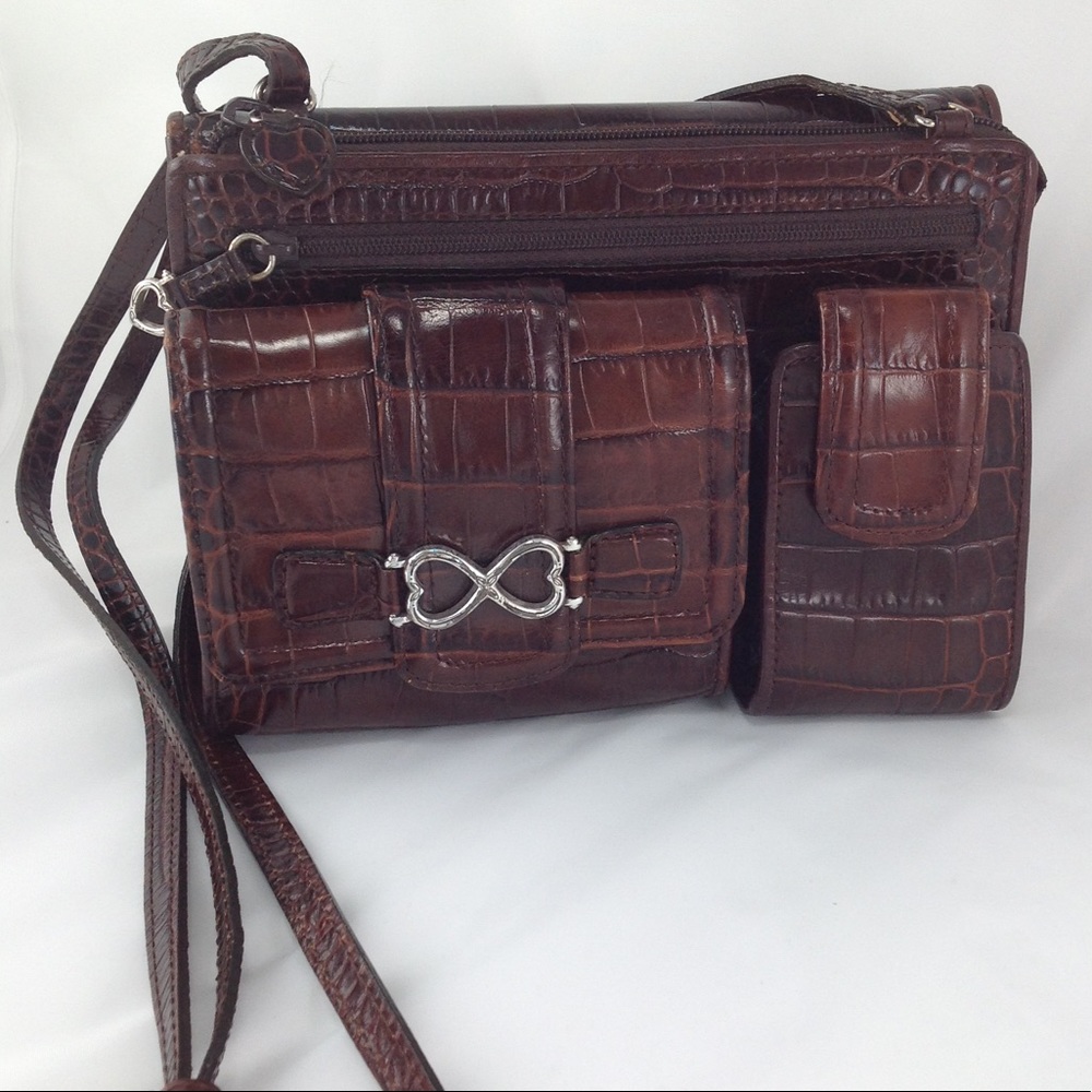 Vintage Brighton Brown Leather Crossbody Bag